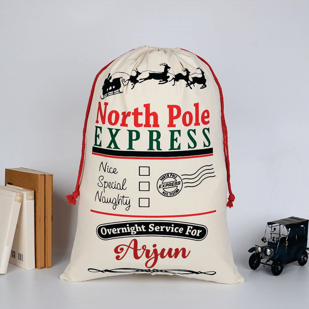 Christmas Sacks- North Pole Express