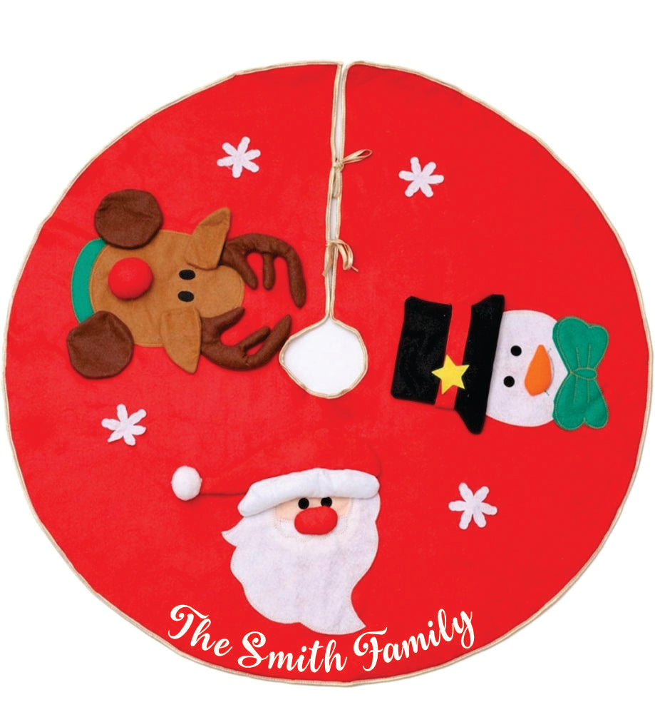 40" Tree Skirt- Santa & Friends