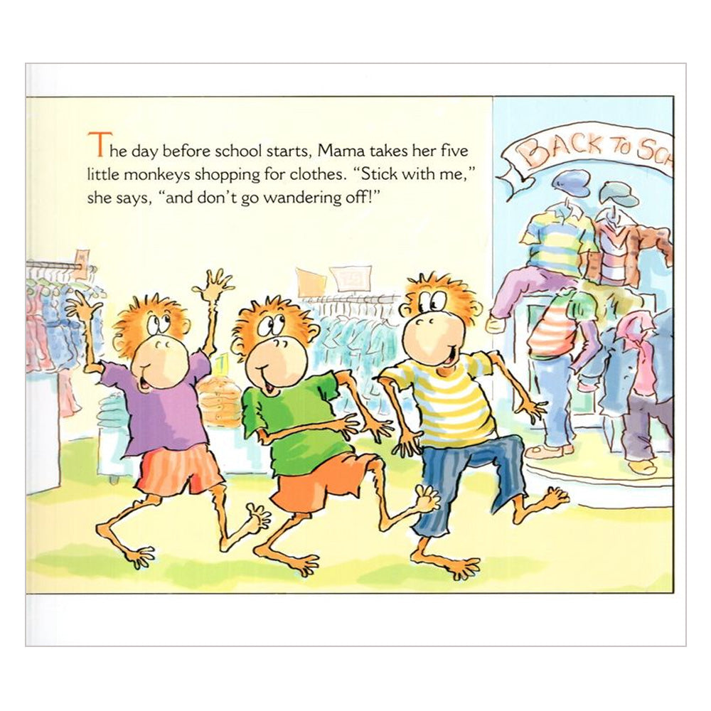 Five Little Monkeys Shopping for School - Board book