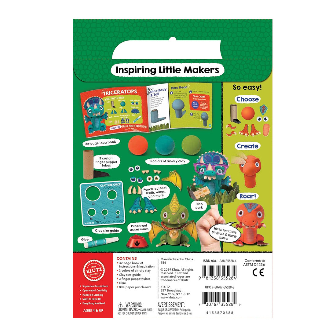 Klutz: Book & Activity Kit: My Dino Finger Puppets