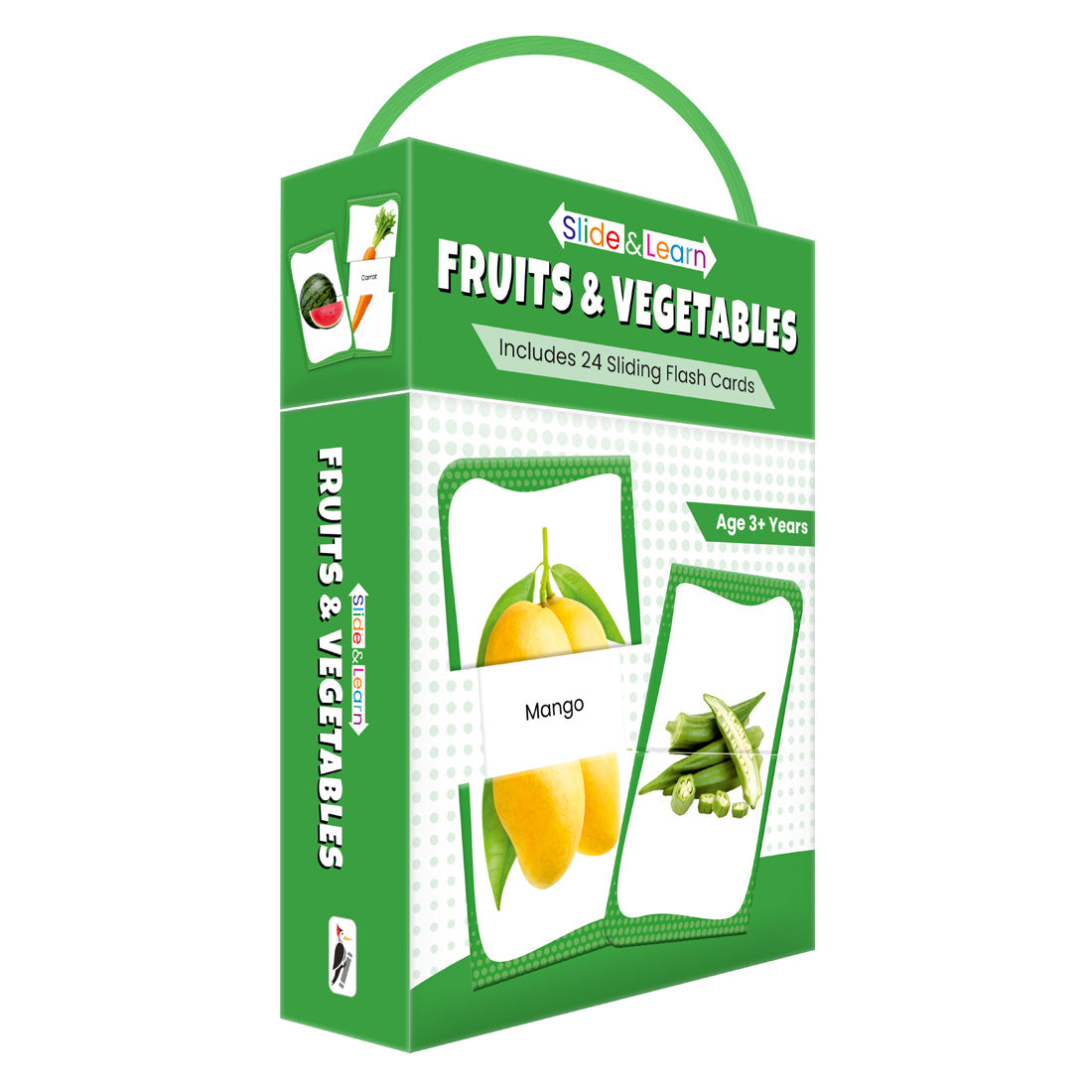 Woodpecker Books: Slide & Learn Flash cards - Fruits And Vegetables