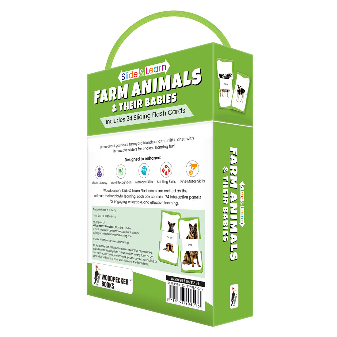 Woodpecker Books: Slide & Learn Flash cards - Farm Animals & Babies