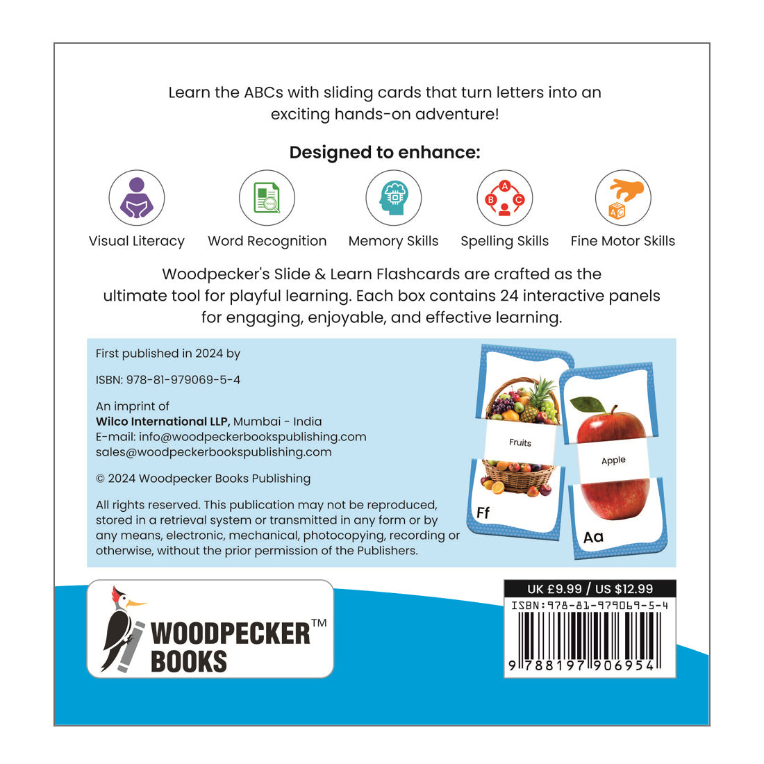 Woodpecker Books: Slide & Learn Flash cards - Alphabets
