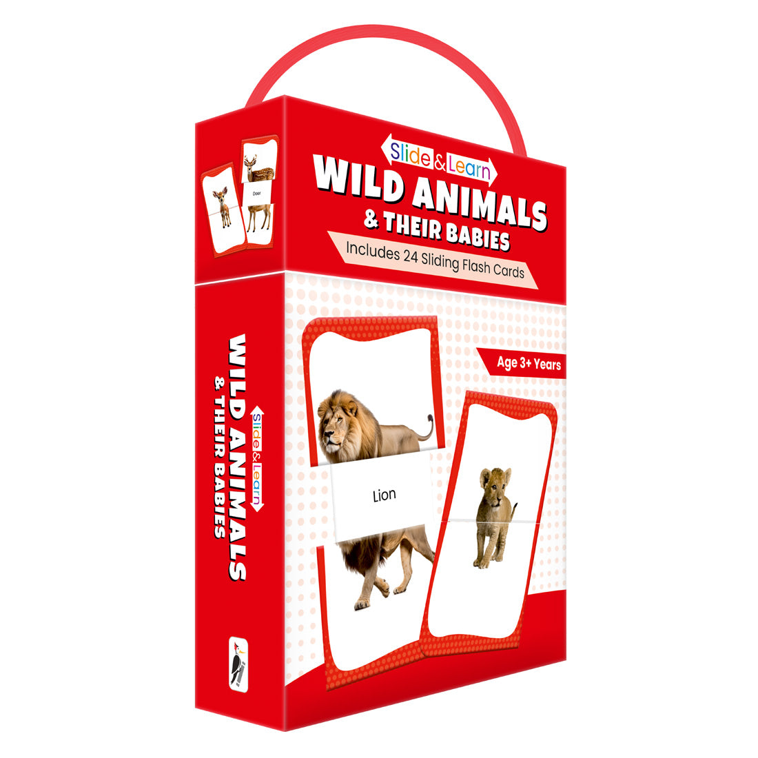 Woodpecker Books: Slide & Learn Flash cards - Wild Animals & Babies