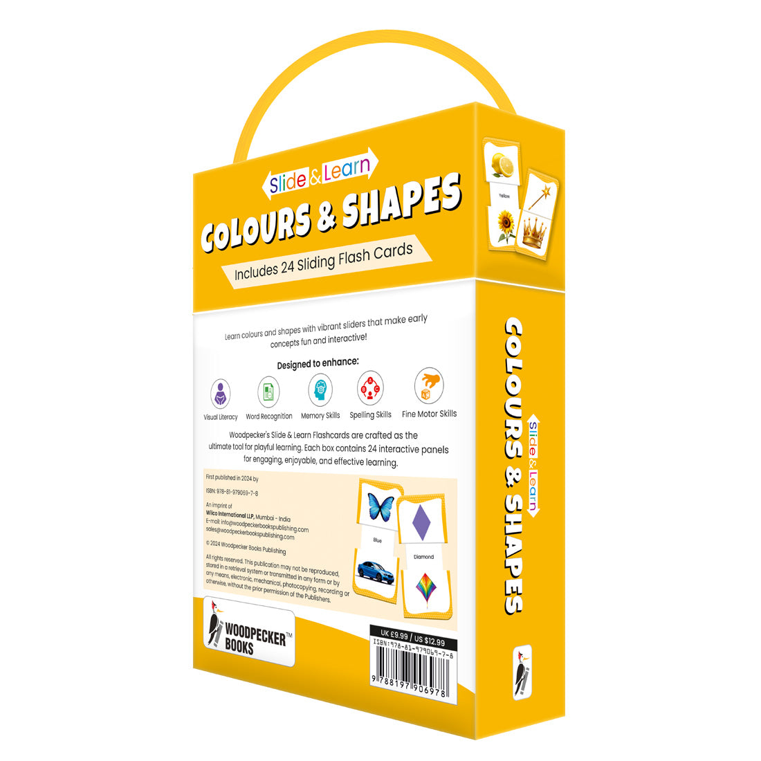 Woodpecker Books: Slide & Learn Flash cards - Colours & Shapes