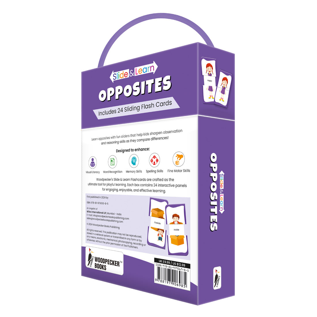 Woodpecker Books: Slide & Learn Flash cards - Opposites