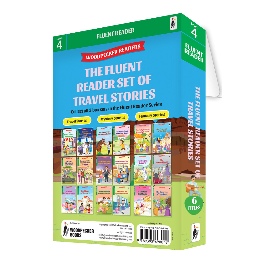 Woodpecker Books Level 4: Fluent Reader Set Of Travel Stories (6 Vol Set)