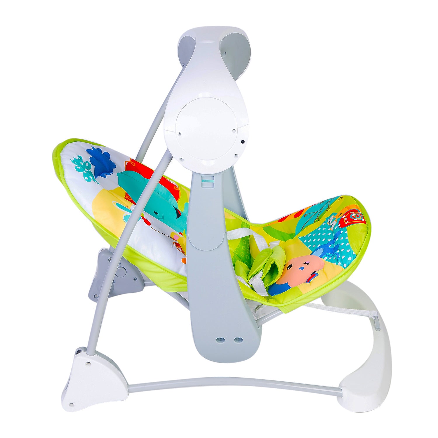 Baby Moo Bright Stars Foldable Musical Comfortable Swing Jungle Print Green