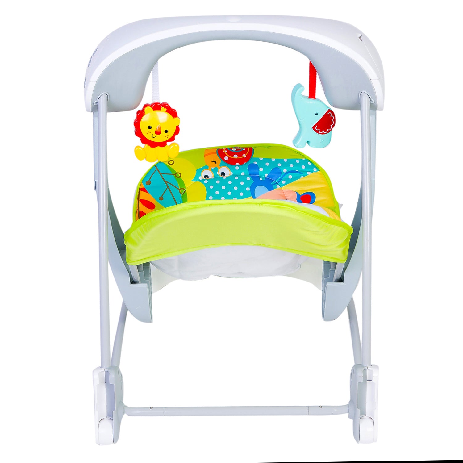 Baby Moo Bright Stars Foldable Musical Comfortable Swing Jungle Print Green