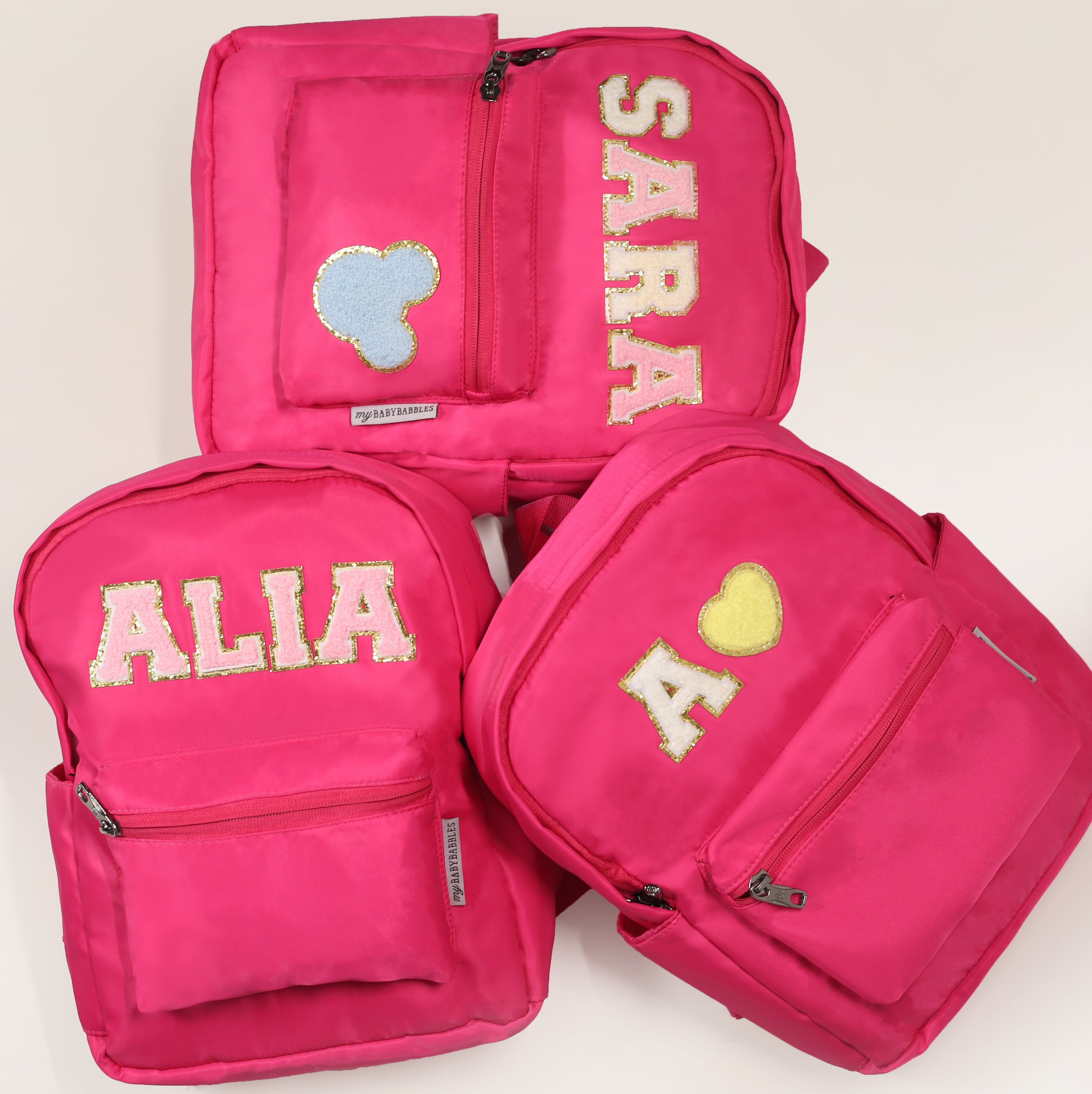 Personalised Kids Backpack, School Bag - Hot Pink