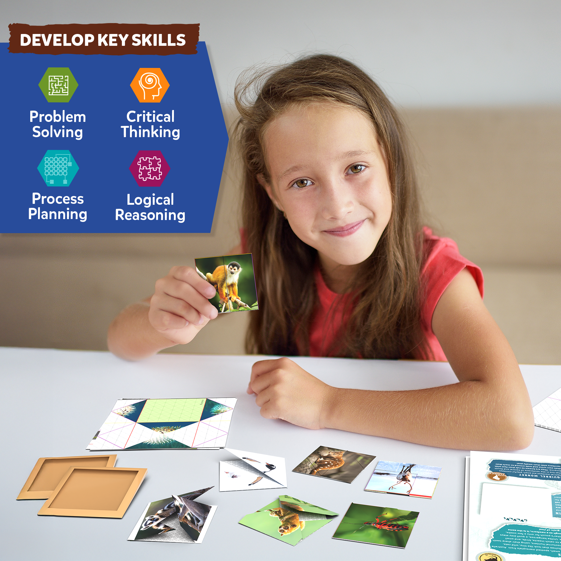 Skillmatics Origami Puzzle Book & Encyclopedia Scrapbook - DIY Craft & Activity Kit, Educational Toy with 48 Animal Puzzles, Fun Learning for Kids Ages 6, 7, 8, 9, 10 & Up