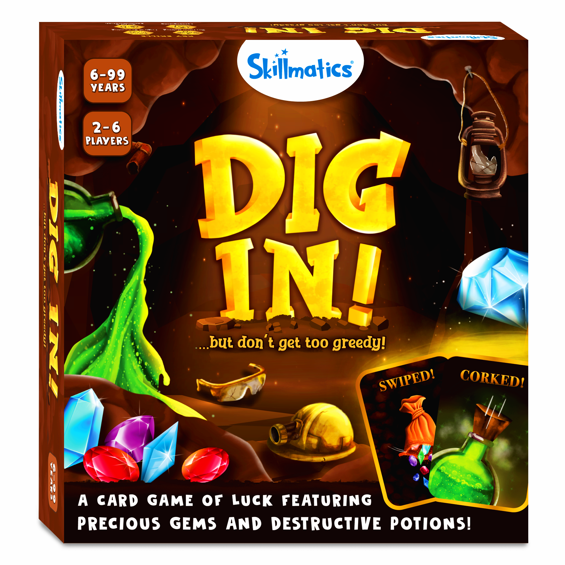 Skillmatics Card & Board Game - Dig In, Fun & Fast-Paced Game Of Strategy, Party Game For Kids & Family, Gift For Girls & Boys Ages 6 & Up