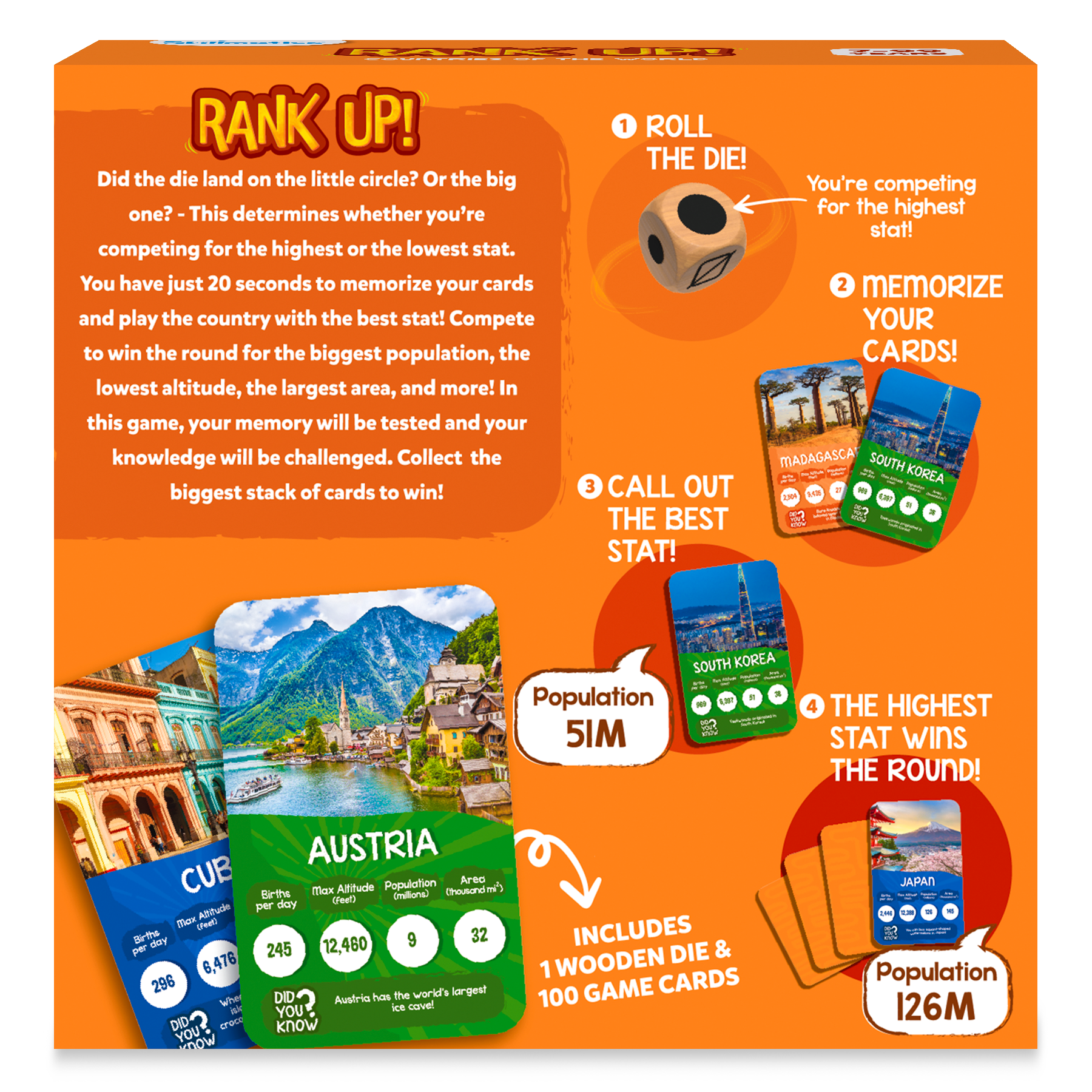 Skillmatics Trump Card Game - Rank Up Countries Of The World, Fun & Fast-Paced Game Of Memory, Perfect For Family Game Night, Gifts For Ages 7 And Up