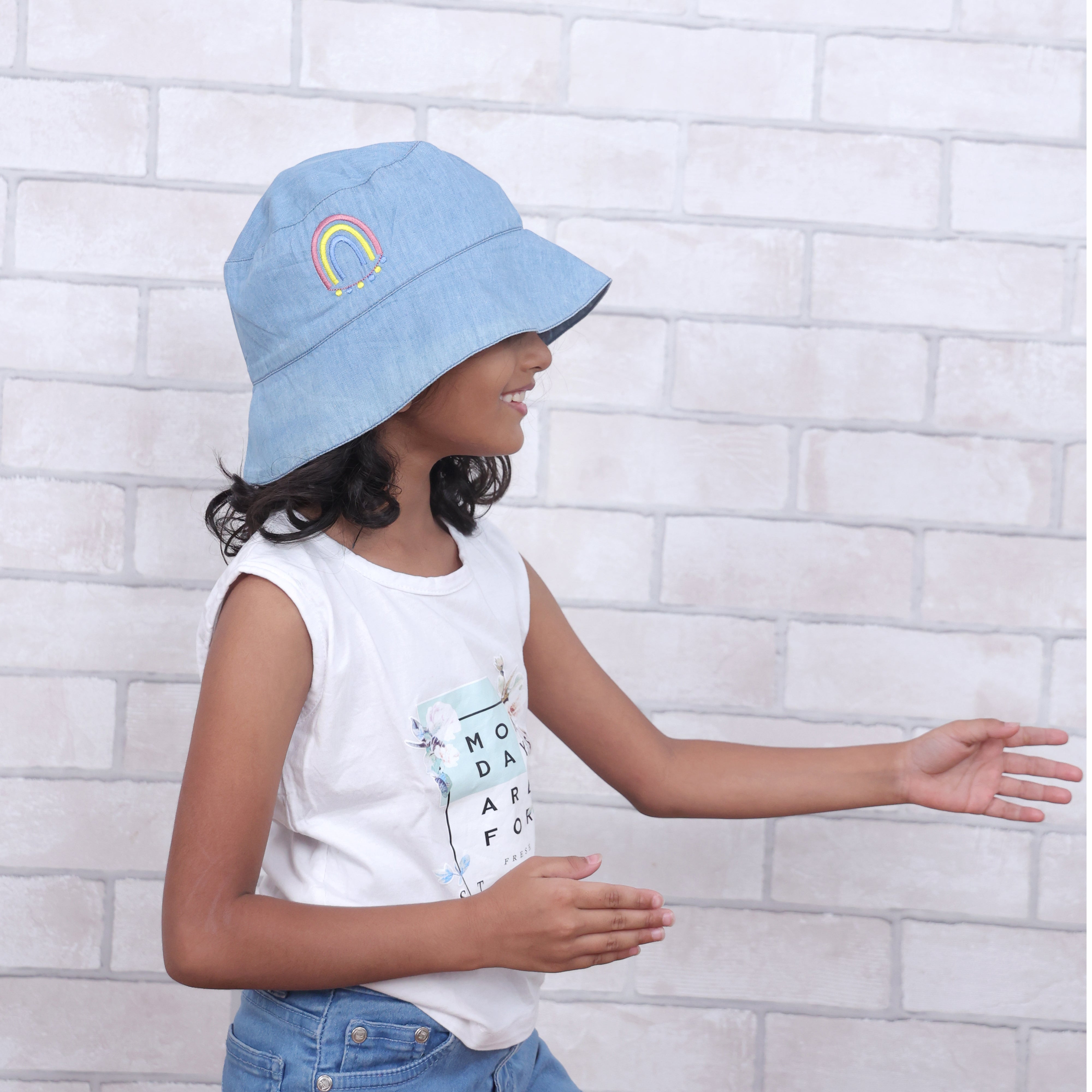 Ooh La Llama Light Denim Bucket Hat