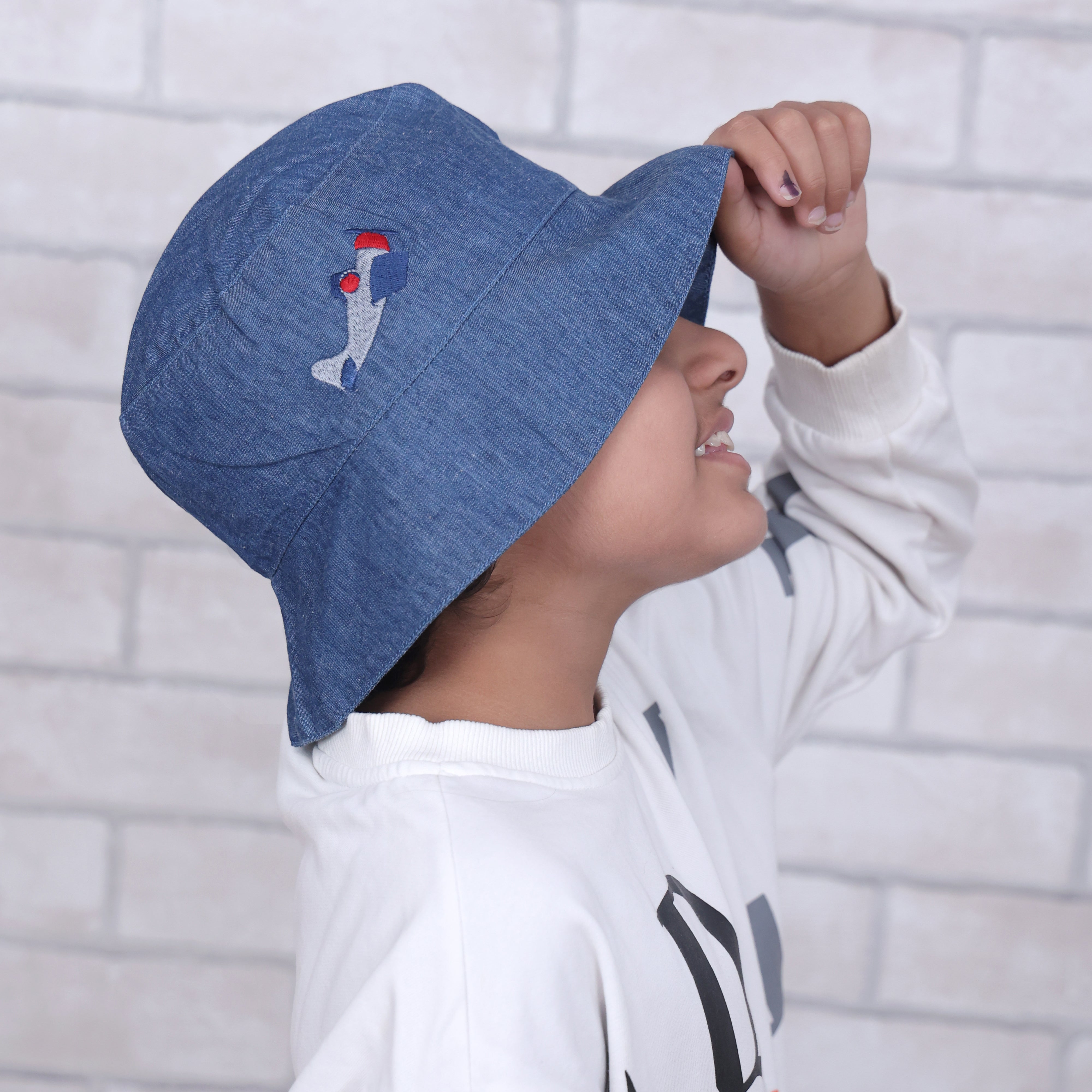 Fly Away With Me Dark Denim Bucket Hat