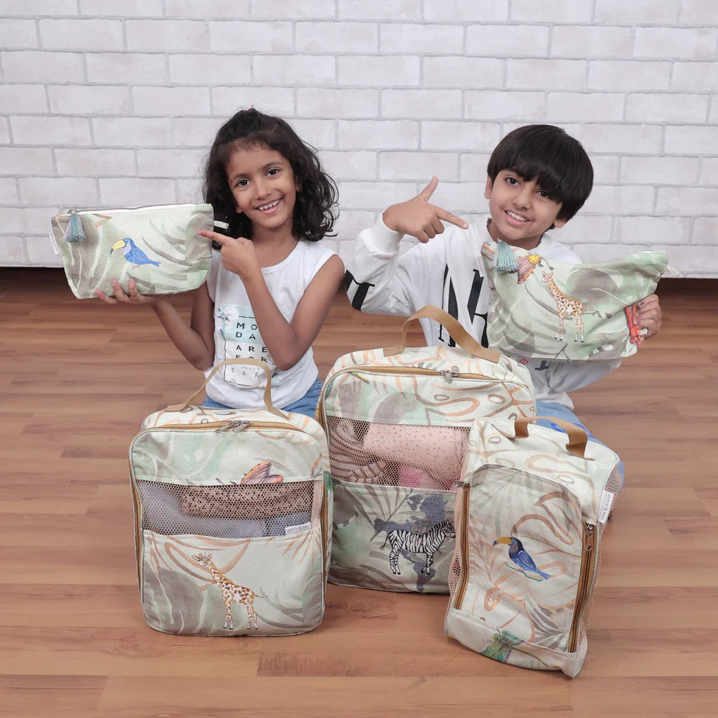 Baby It's Wild World Organizer Bags (Set of 5) Small Organizer Bag + Big Organizer Bag + Shoe Bag + Small Pouch + Big Pouch