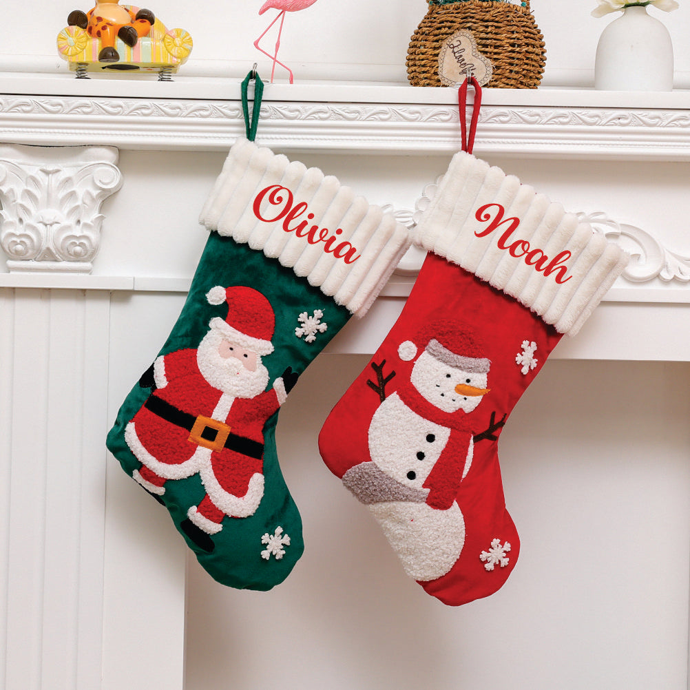 Babble Wrap Santa and Frosty Festive Stocking- Happy Santa