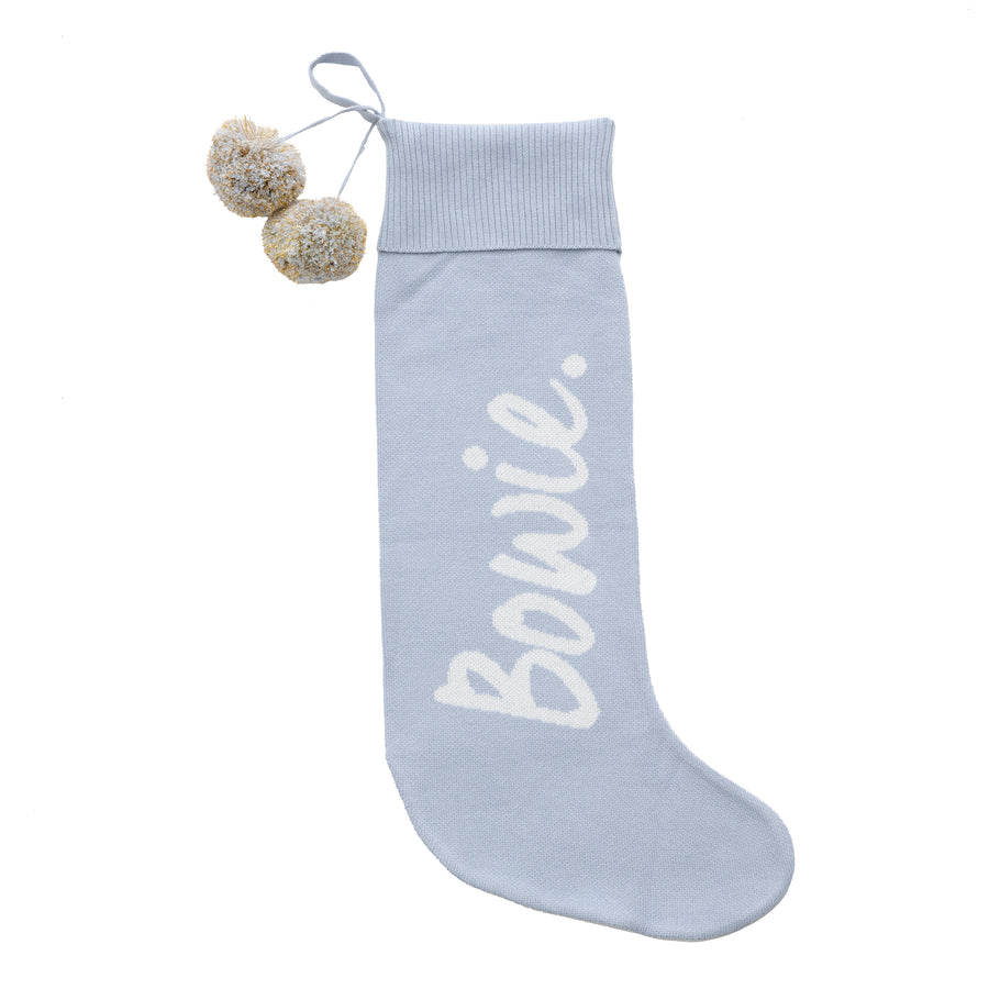 Classic Christmas Stocking - Base: Kentucky Blue; Letter: Ivory