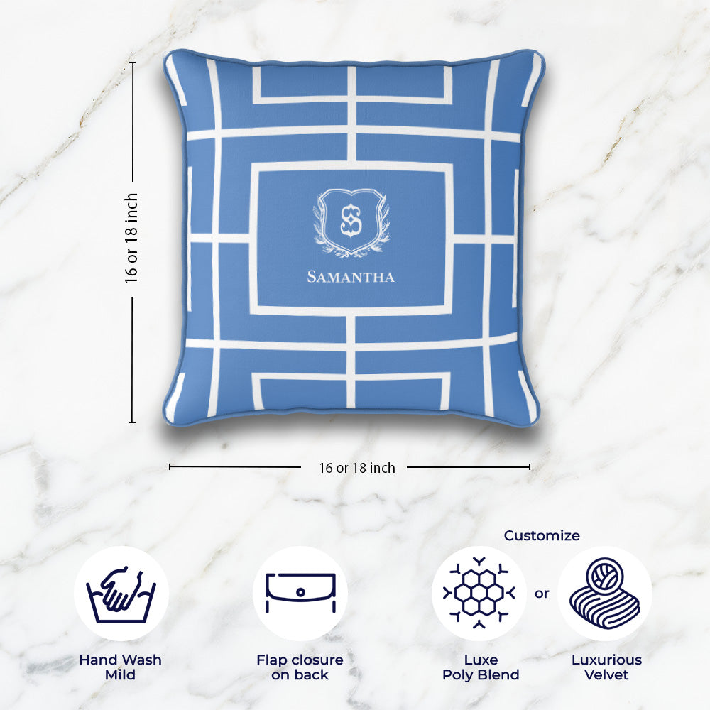 Nautical Grid Cushion Cover