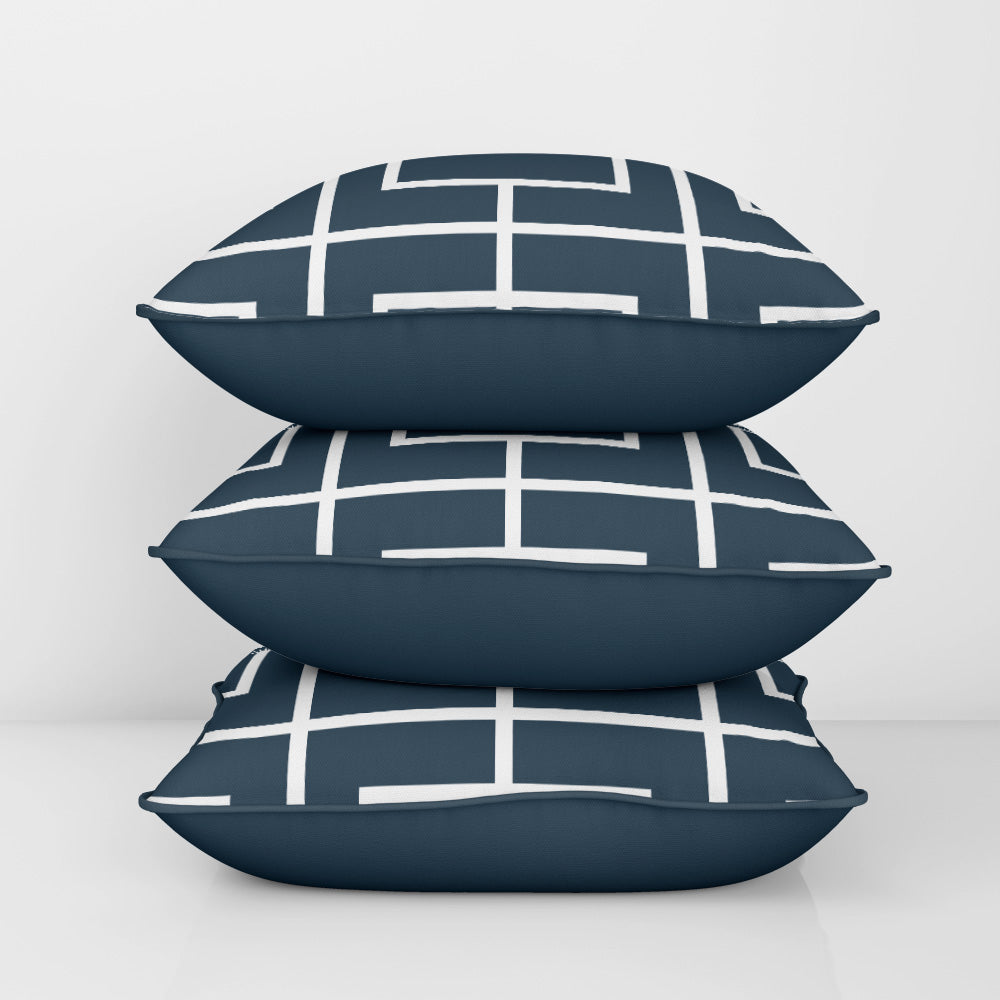 Nautical Grid Cushion Cover