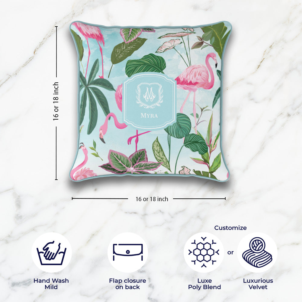 Flamingo Foliage Cushion Cover