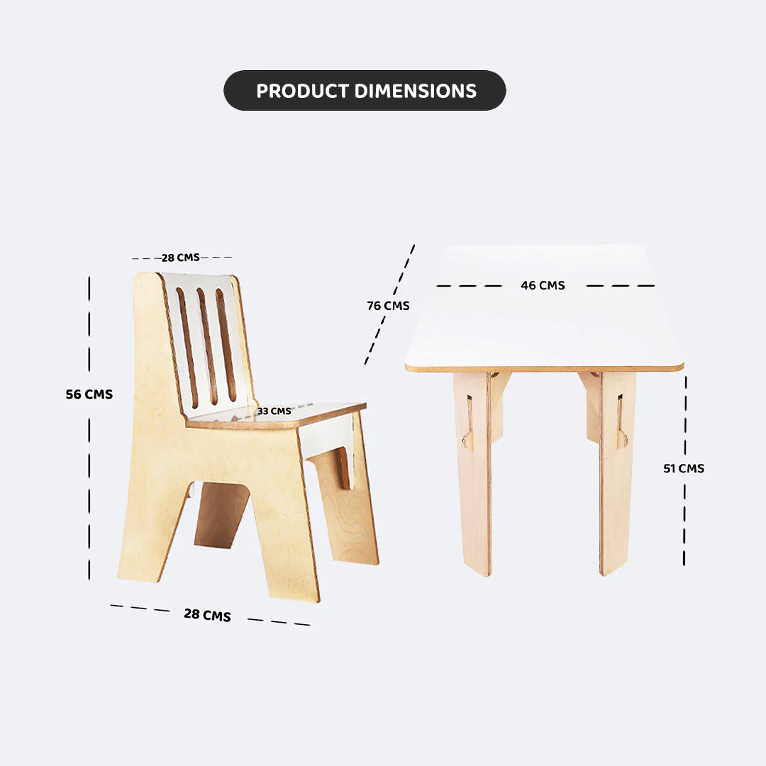 SWEN Wooden Straight Table And Chair AMBER & ASHER