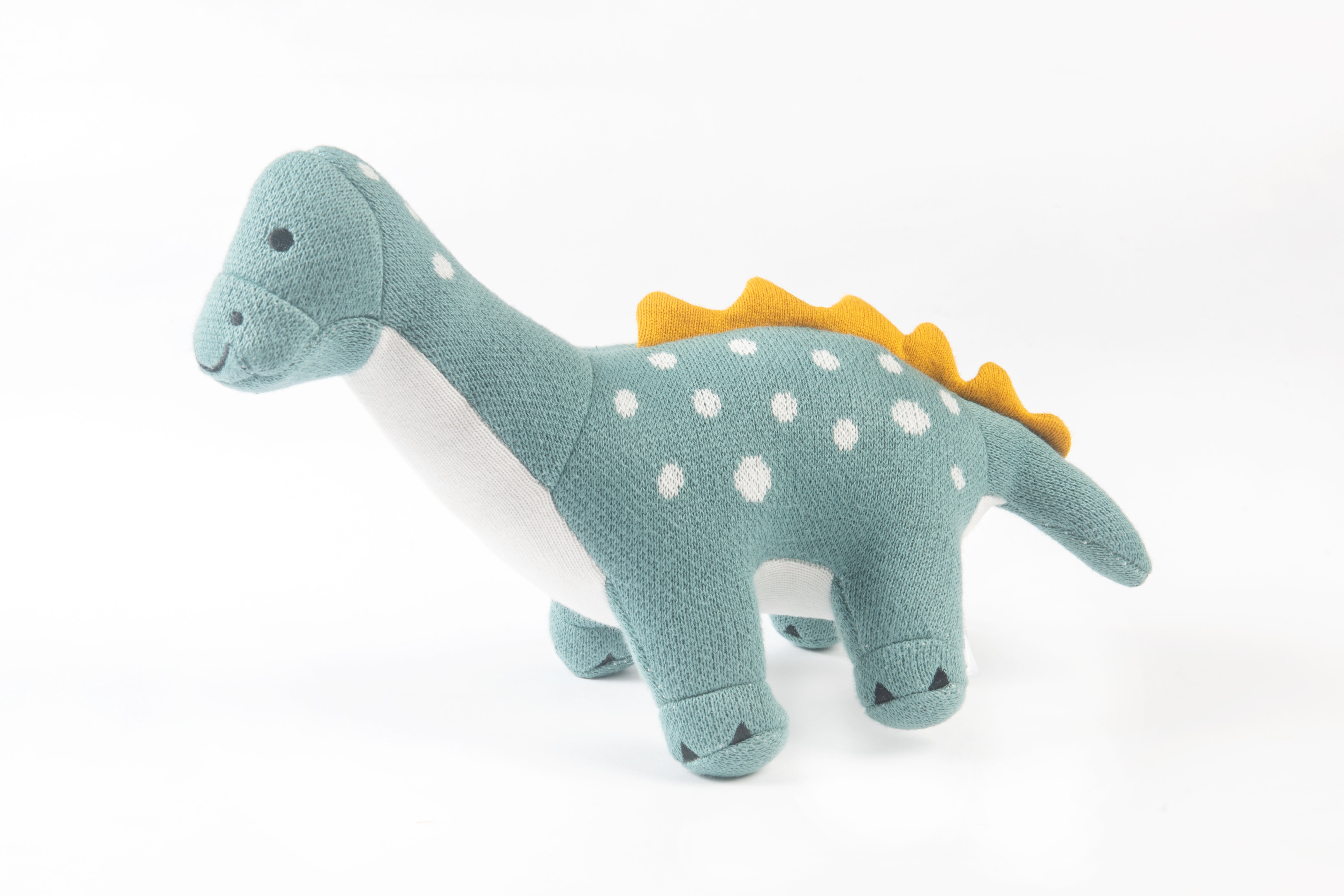 Dippy the Dino | Knitted Cotton Animal Plush Toy for Kids