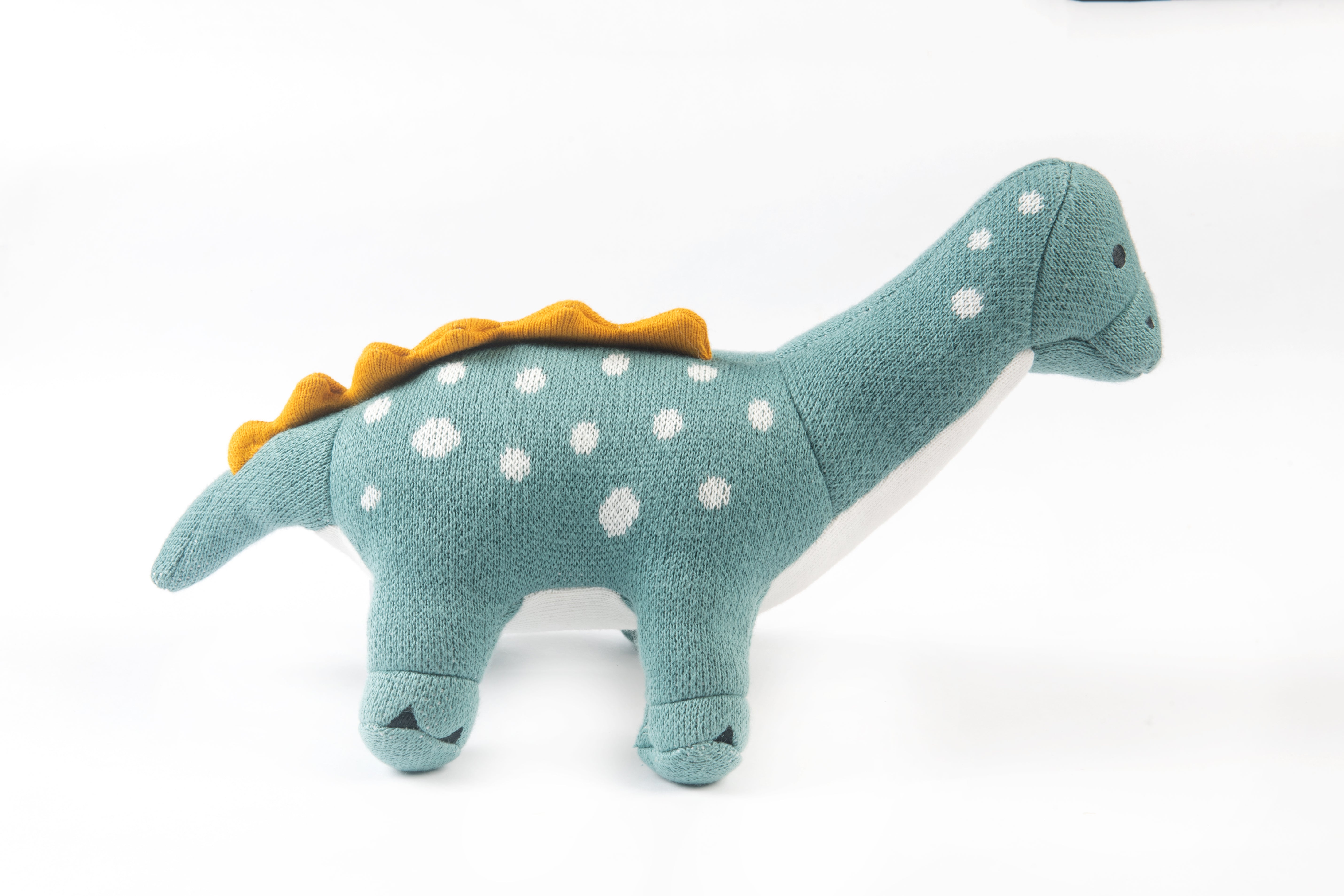 Dippy the Dino | Knitted Cotton Animal Plush Toy for Kids