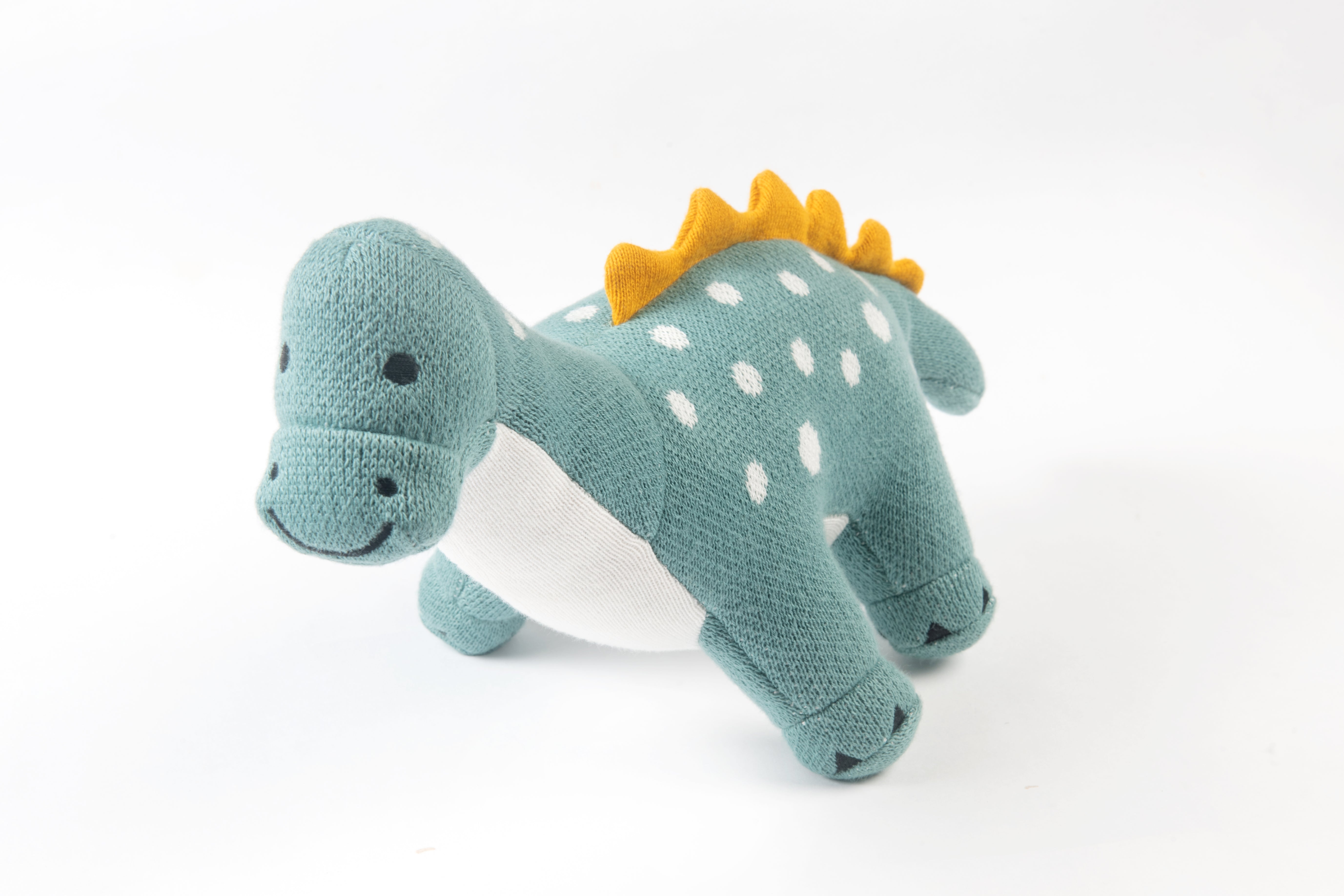 Dippy the Dino | Knitted Cotton Animal Plush Toy for Kids