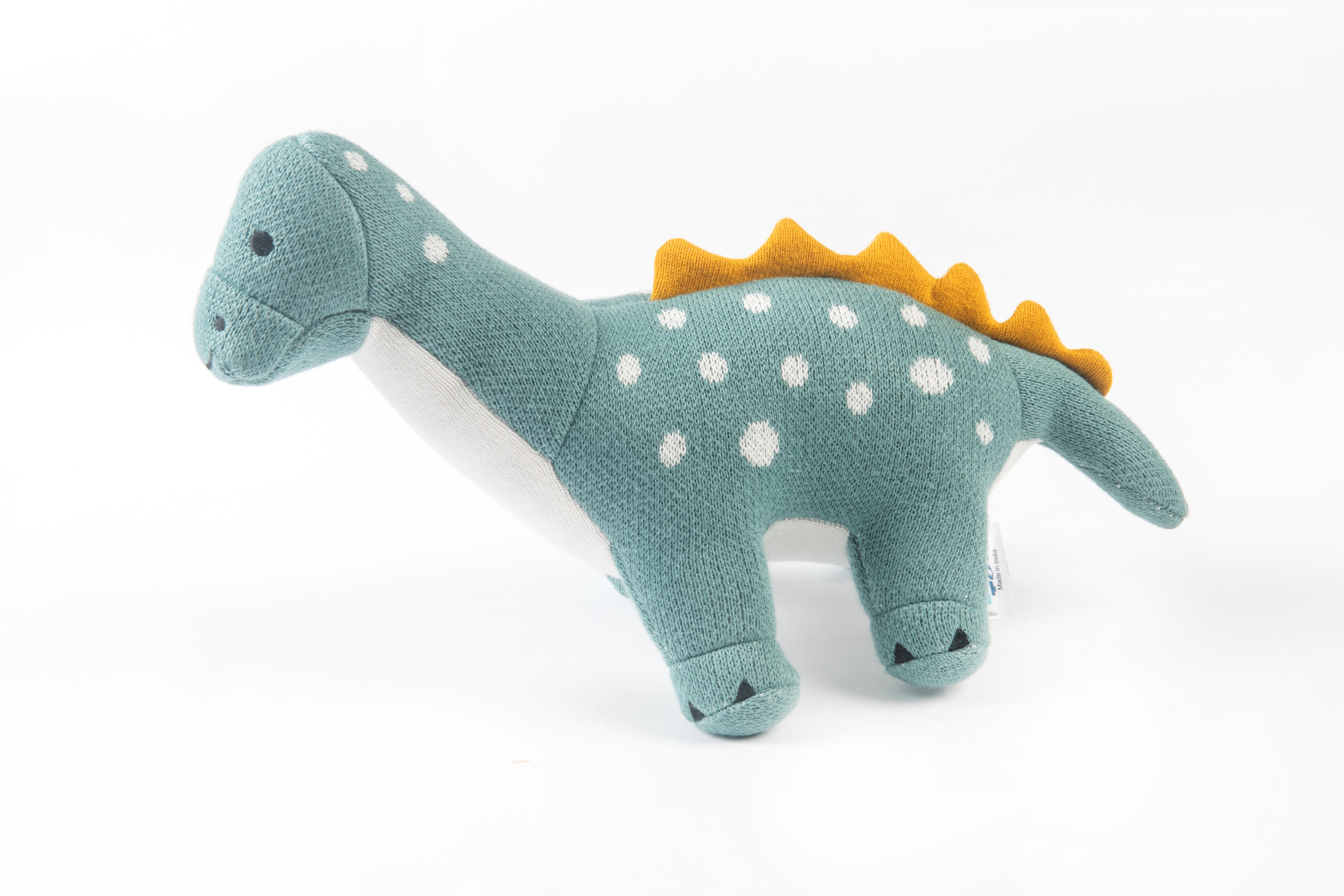 Dippy the Dino | Knitted Cotton Animal Plush Toy for Kids