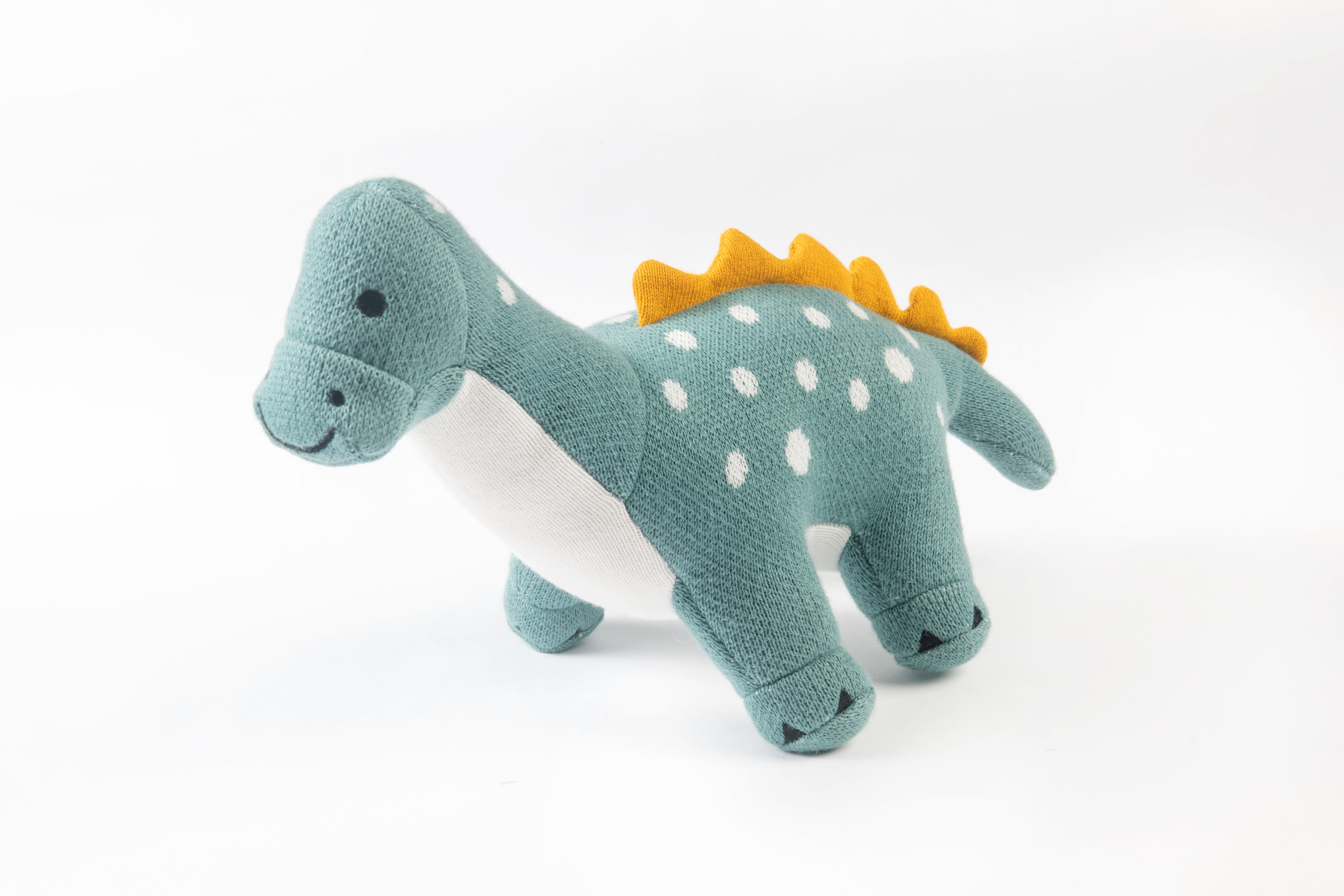 Dippy the Dino | Knitted Cotton Animal Plush Toy for Kids