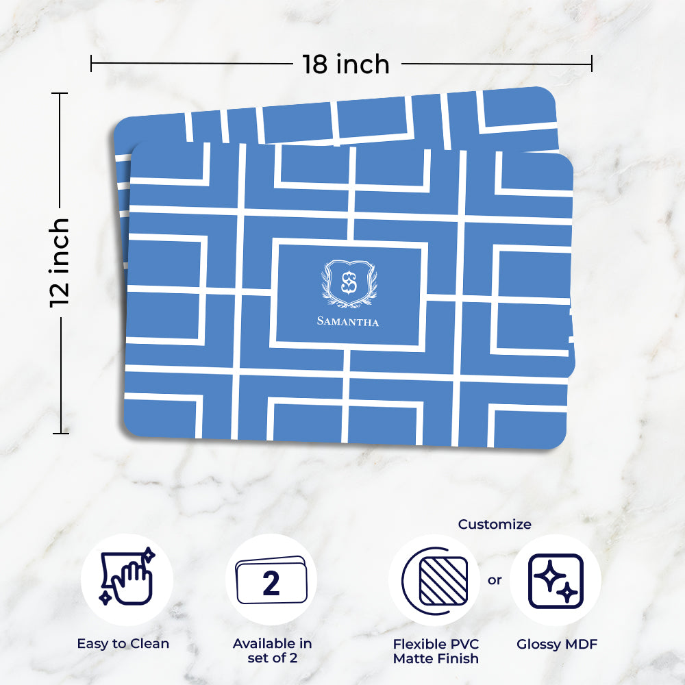 Nautical Grid Tableware Set