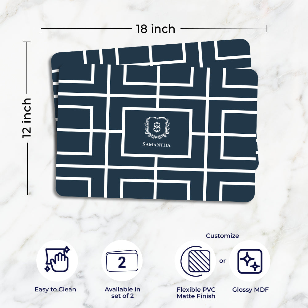 Nautical Grid Tableware Set