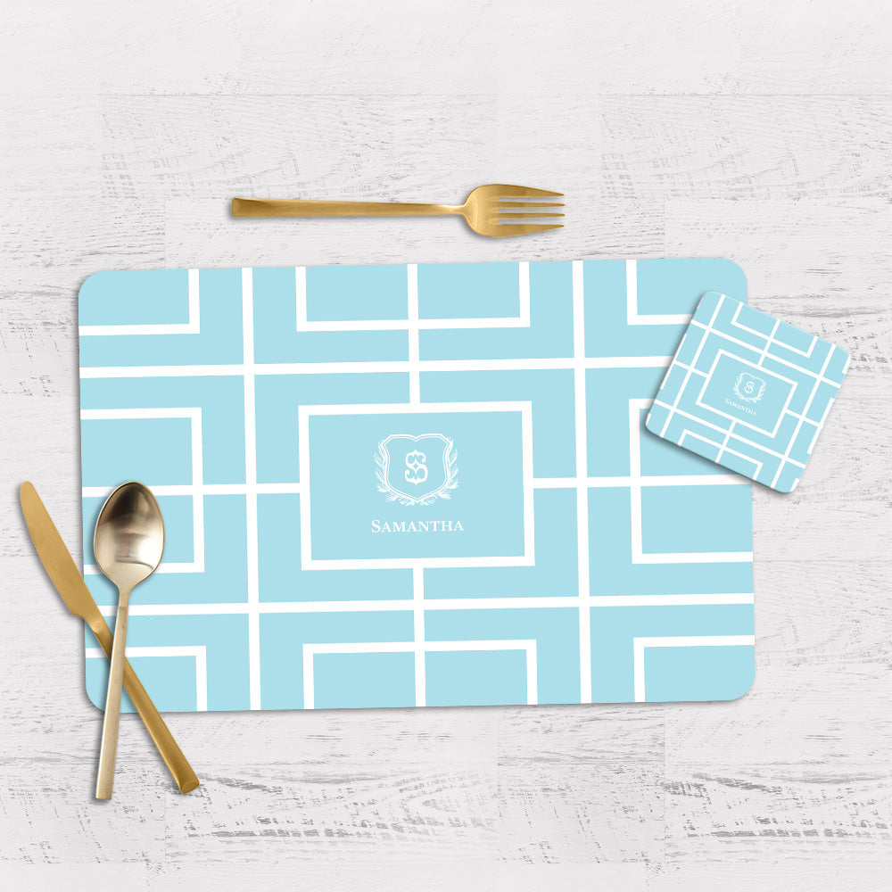 Nautical Grid Tableware Set