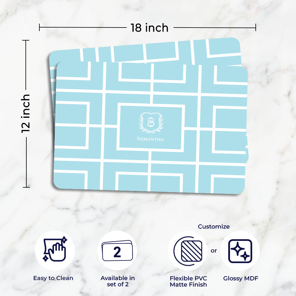 Nautical Grid Tableware Set