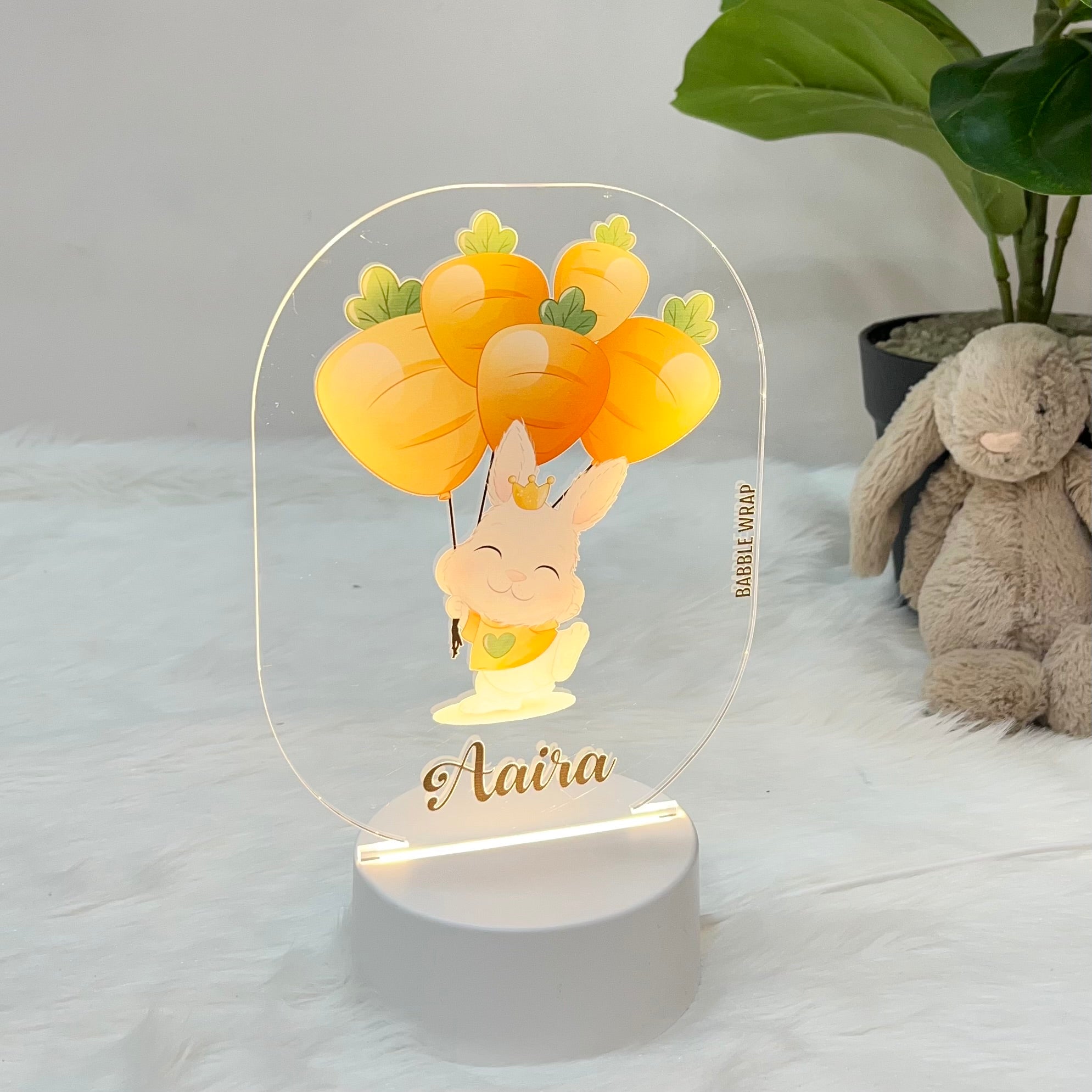 Acrylic LED Night Lamp - Bunny’s Sweet Carrot Nook