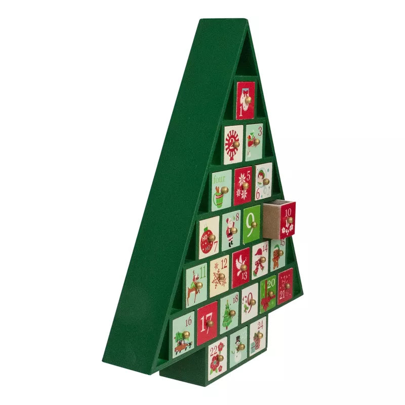 Wooden Advent Calendar (Green Tree of Treasures)