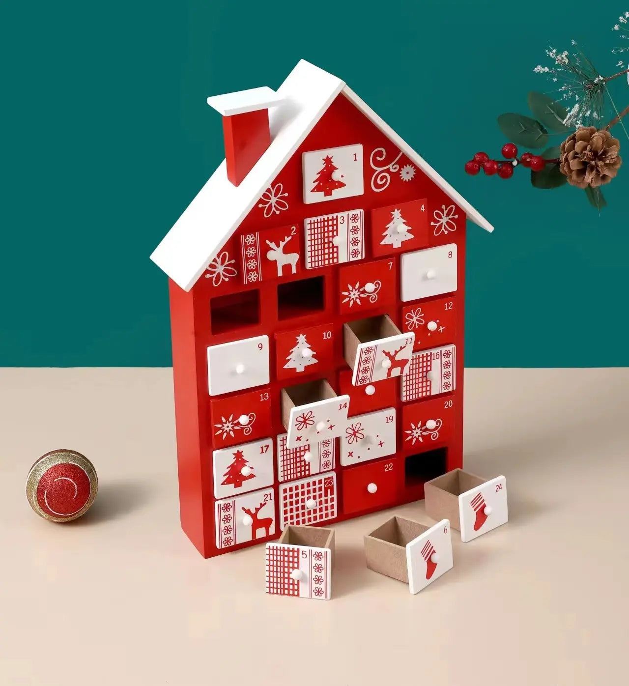 Wooden Advent Calender (Crimson Cottage)