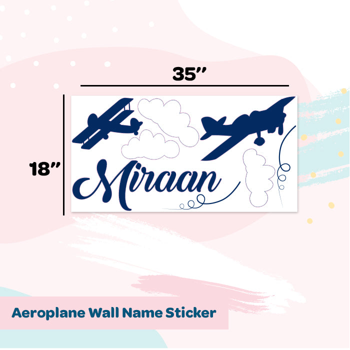 Aeroplane Wall Name Stickers