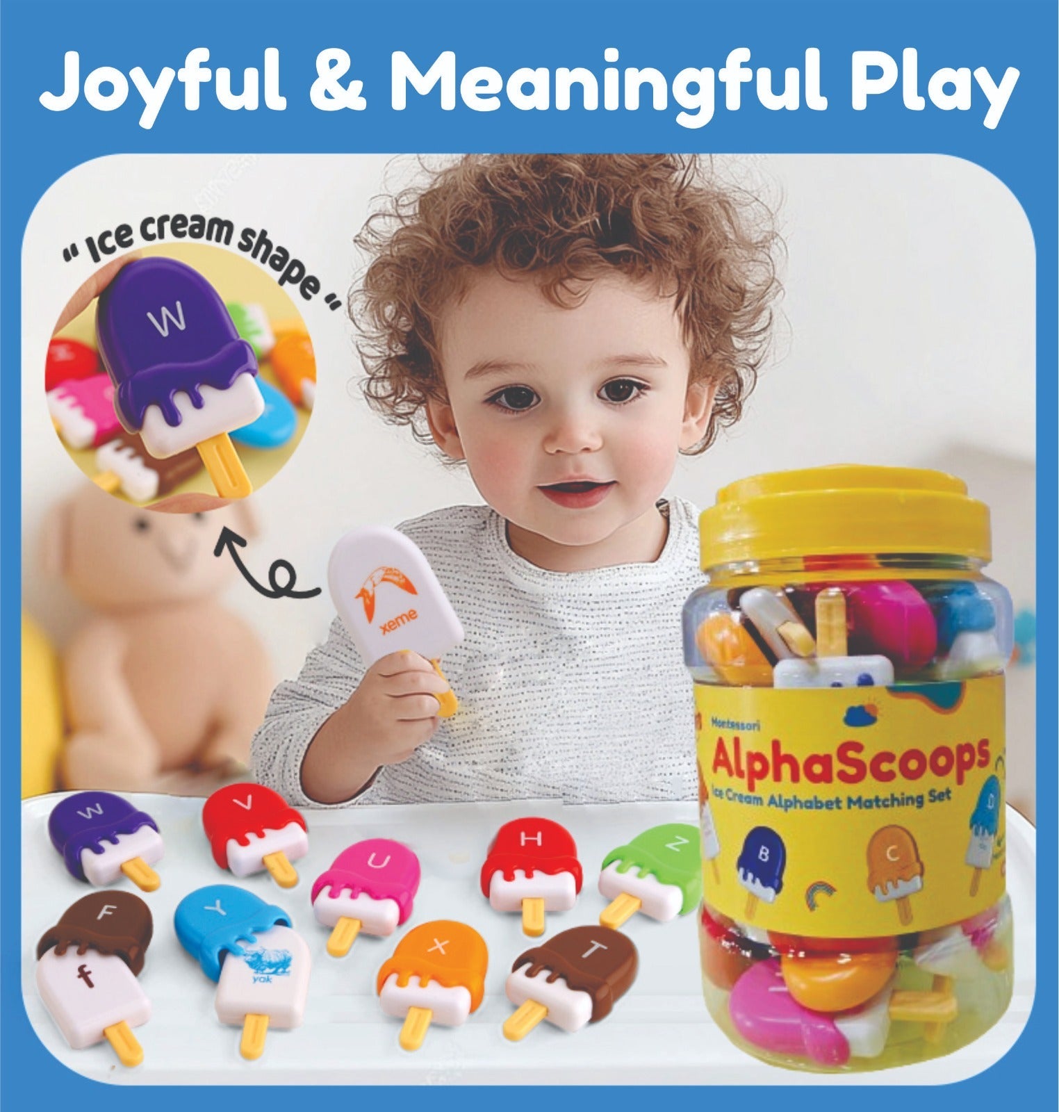 Alpha Scoops Ice Cream Montessori Alphabet Matching Game (52 pcs)-Learning & Education-Open Ended-Toycra