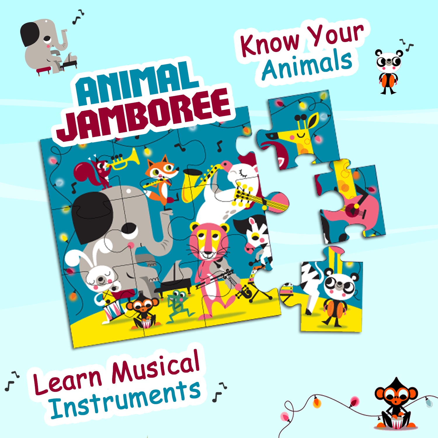 Animal Jamboree - 12 Piece Puzzles