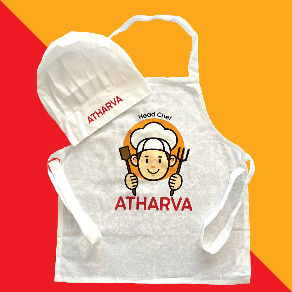 Kids Apron and Chefs Hat Set