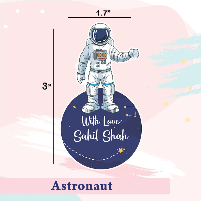 Adorable Personalised Gift Sticker - Astronaut - Set of 40