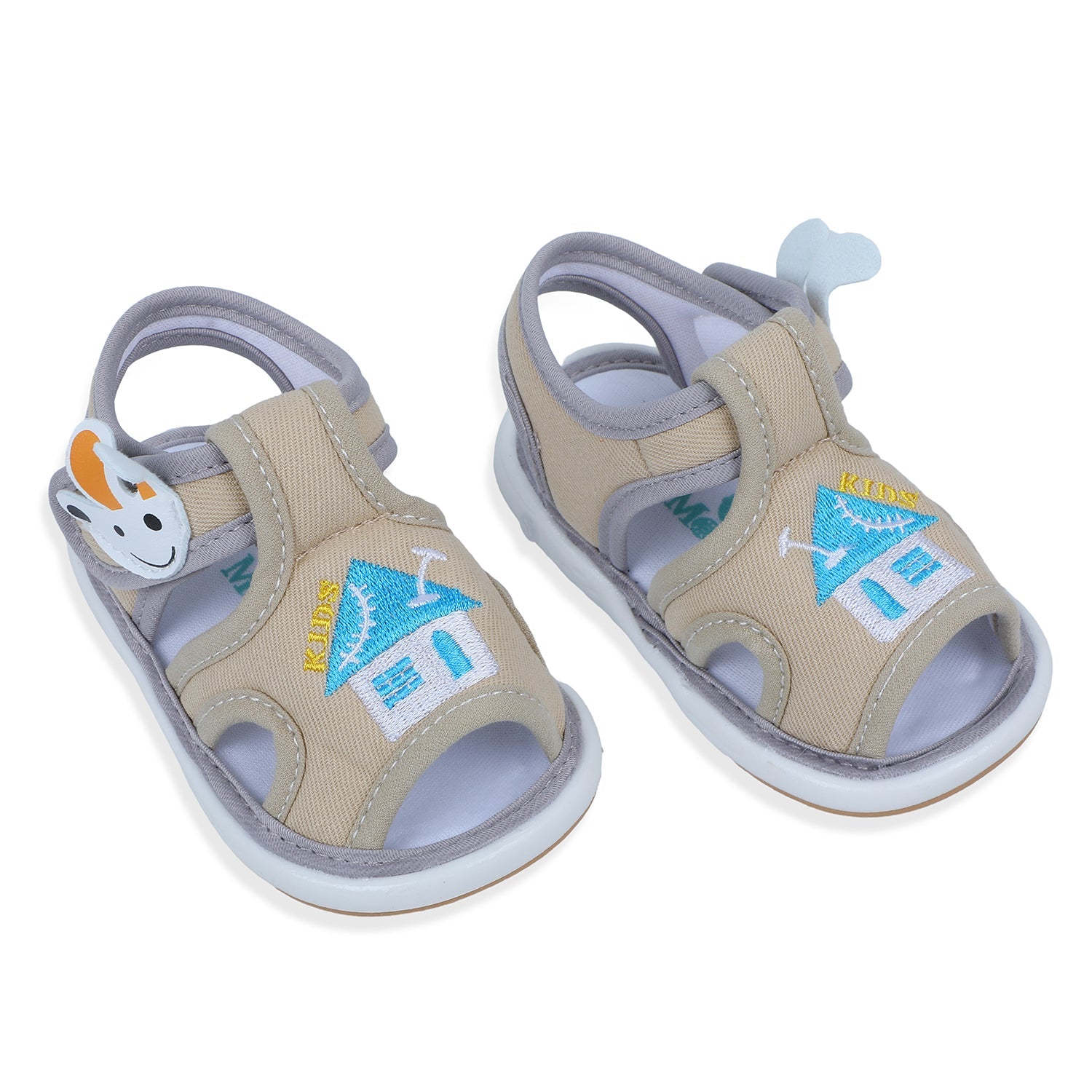 Baby Moo My Pet's House Chu-Chu Sound Breathable Anti-Skid Sandals - Beige - Baby Moo