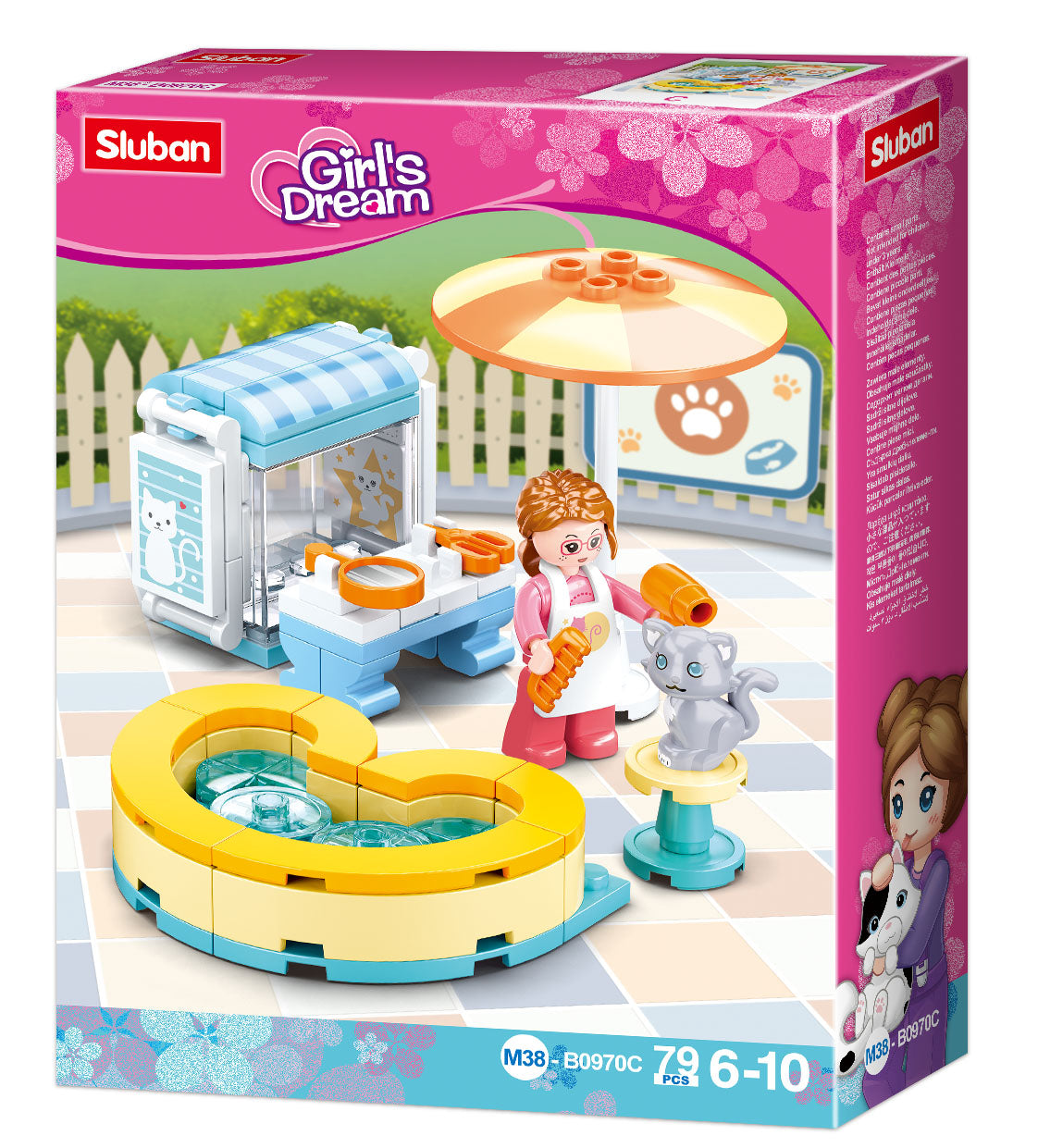 SLUBAN® Cat Spa (M38-B970C) (79 Pieces) Building Blocks Kit For Girls Aged 6 Years And Above Creative  Construction Set Educational STEM Toy, Ideal For Gifting Birthday Gift Return Gift, Blocks Compatible With Other Leading Brands, BIS Certified.