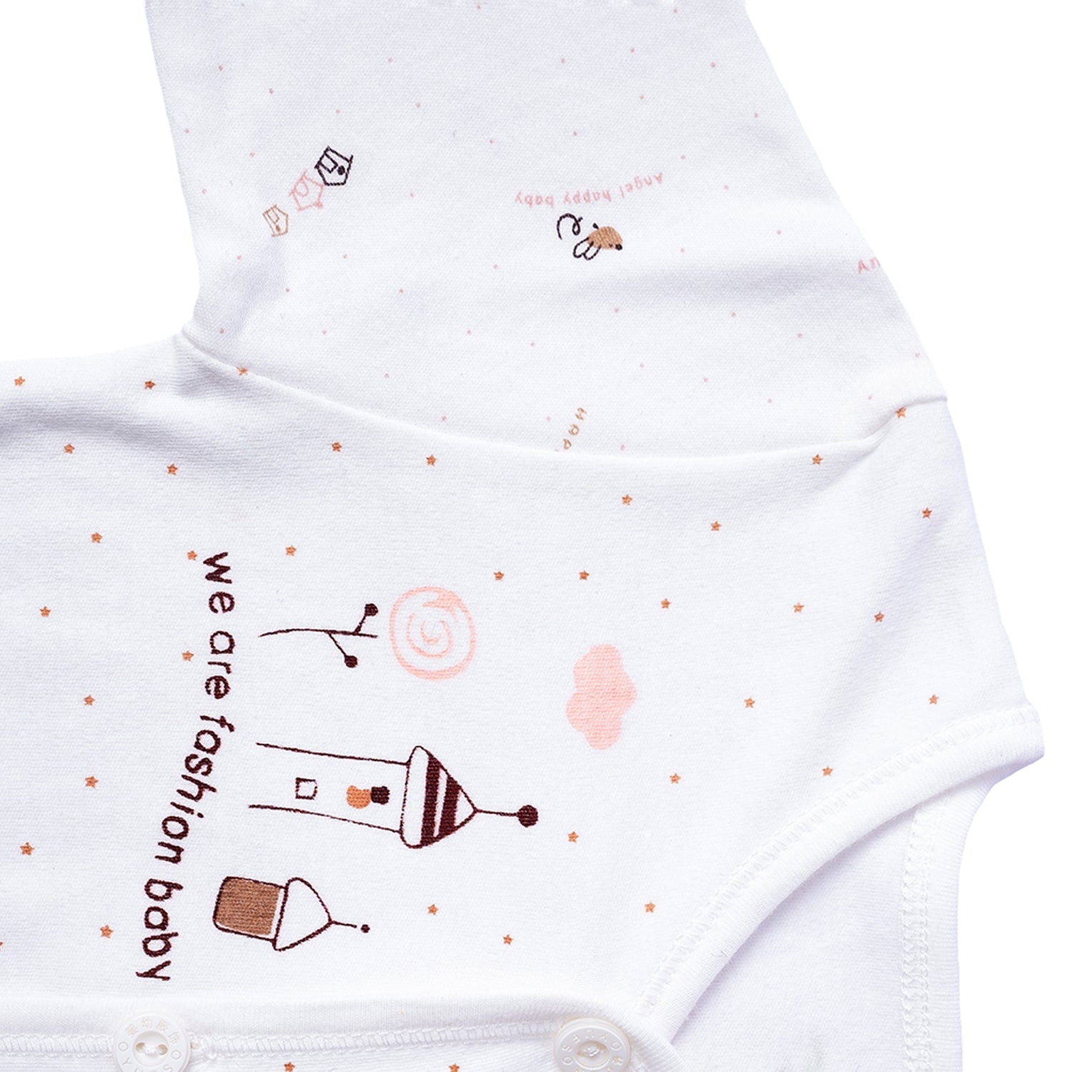 Baby Moo Animal Print Cap Bib Pyjamas 5 Pcs Clothing Gift Set - Peach