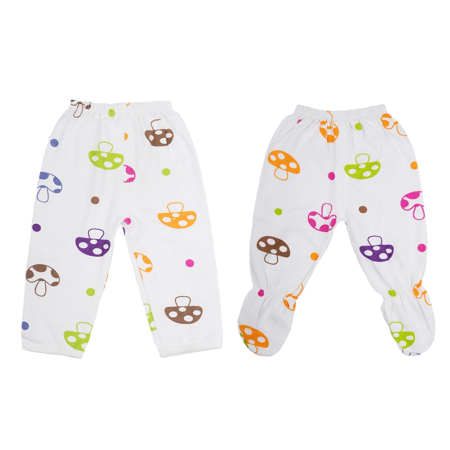 Baby Moo Mushroom Print Cap Bib Pyjamas 5 Pcs Clothing Gift Set - White