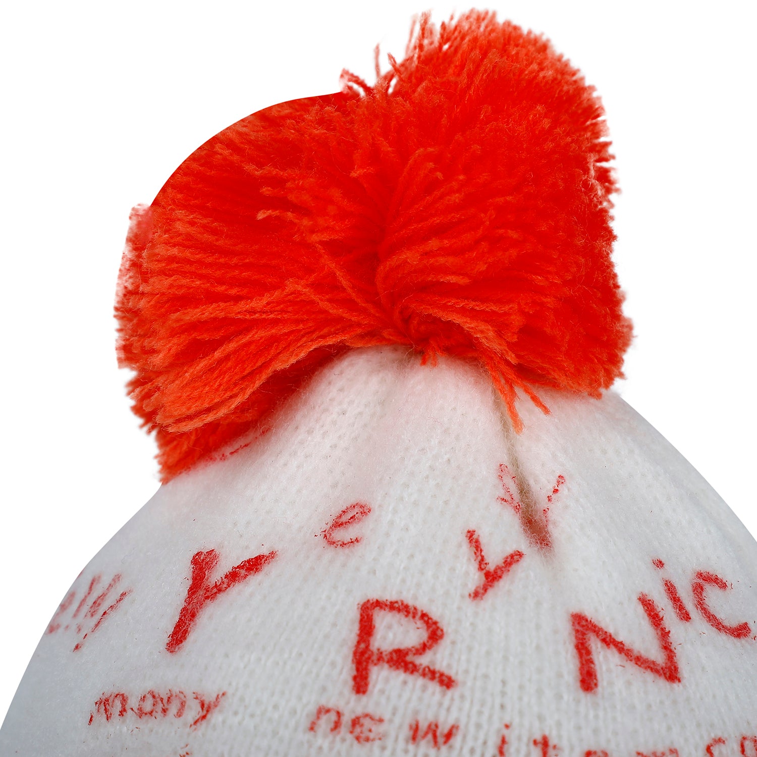 Baby Moo Car Pom Pom Breathable Beanie Warm Knitted Woollen Cap - Orange