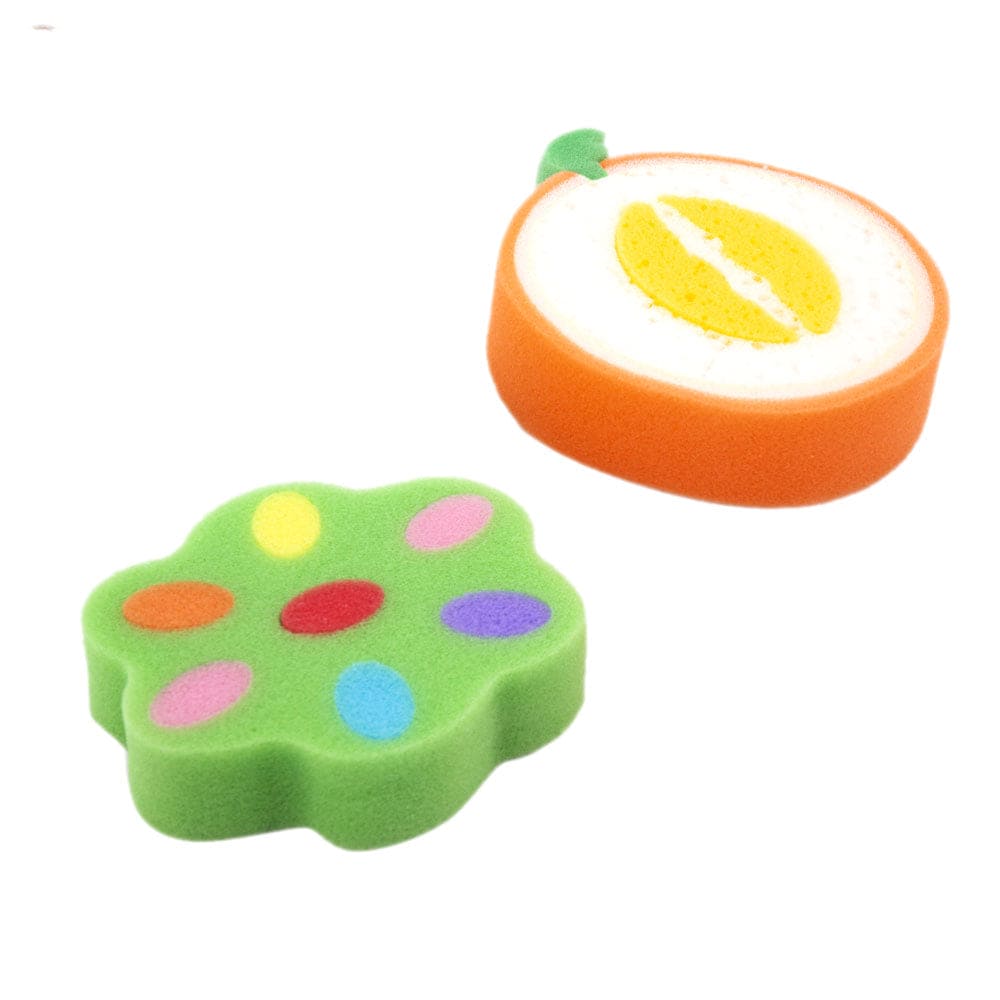 Baby Moo Sliced Custard Apple And Orange 2 Pk Bath Sponge - Multicolour