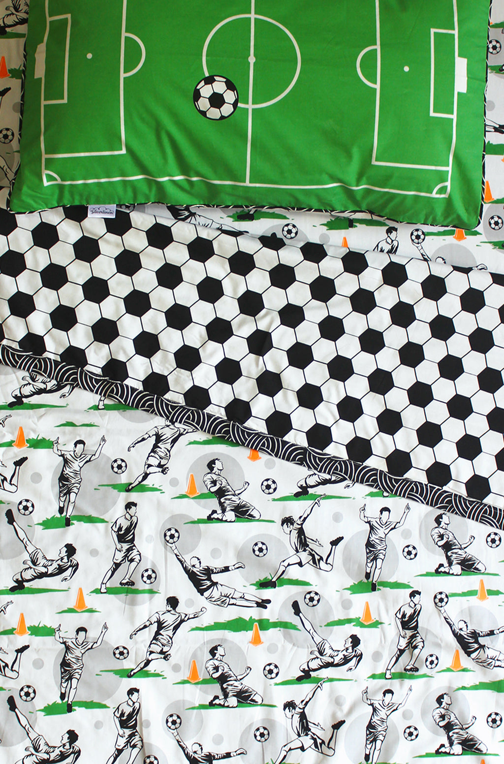 Football Fever 100% Cotton Reversible Single Blanket Dohar For Kids